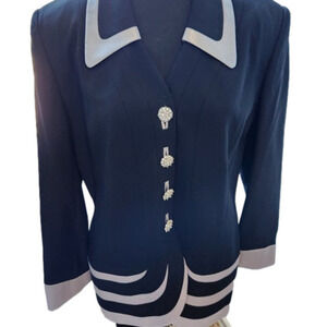 P236. Stunning Vintage Alexis Black and Silver Evening or Event Jacket |12